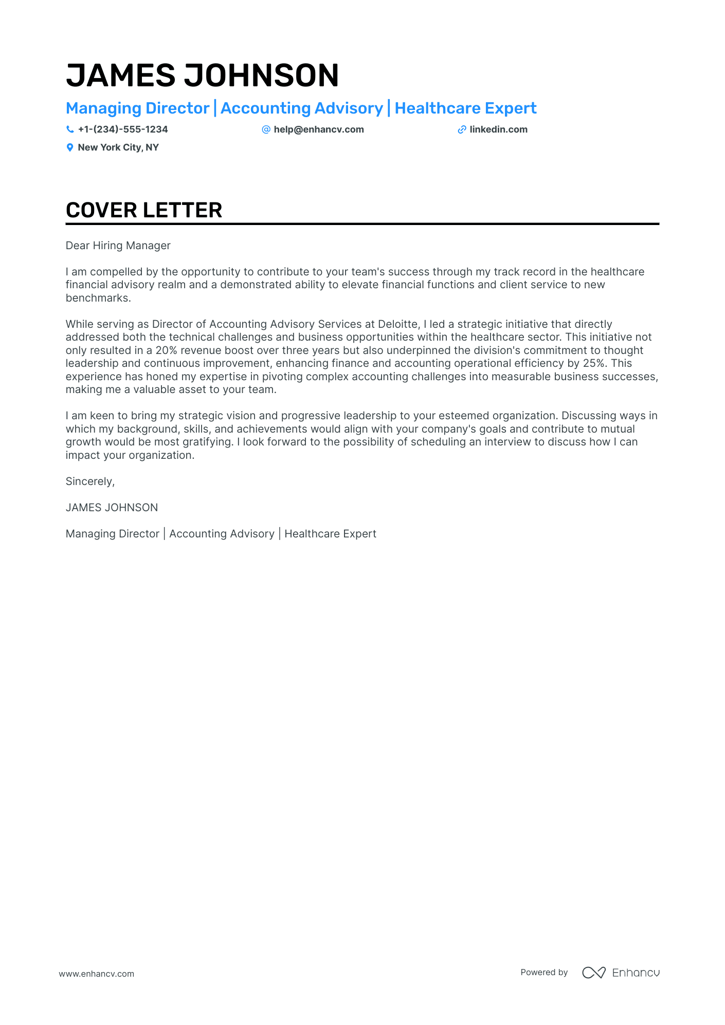 Managing Director Resume Example