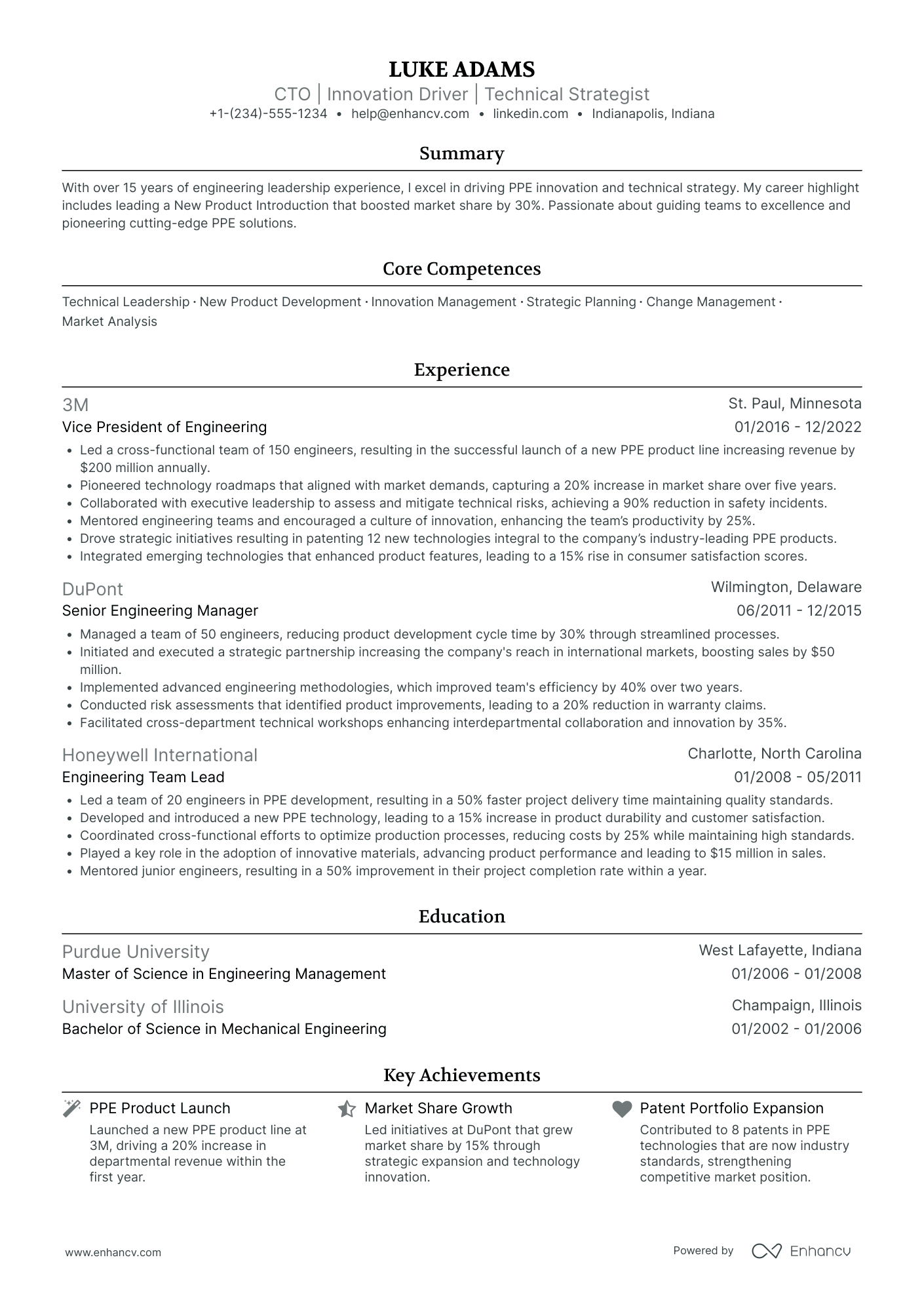 Chief Information Technology Officer Resume Example