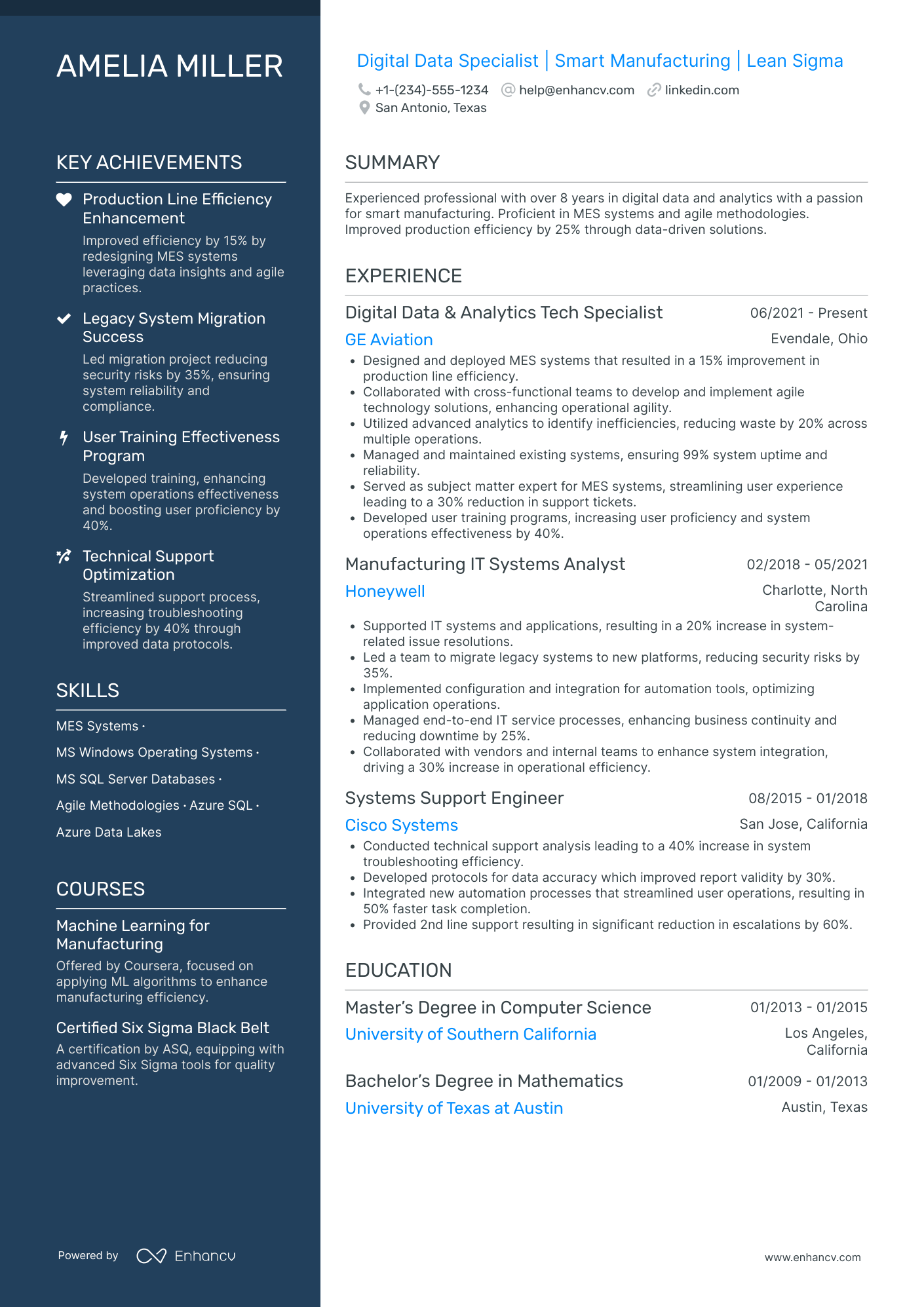 Digital Data Analyst Resume Example