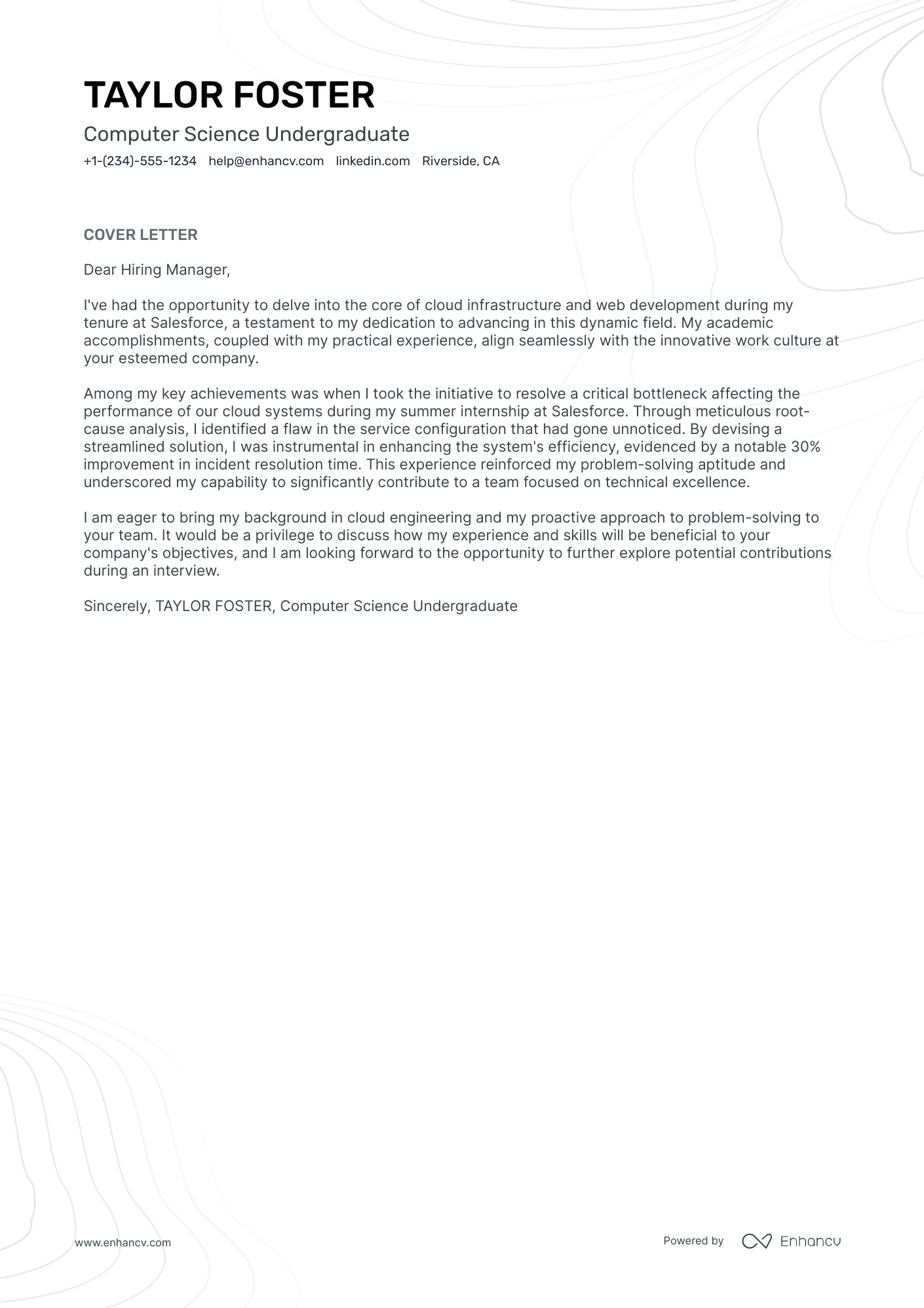 Undergraduate Resume Example