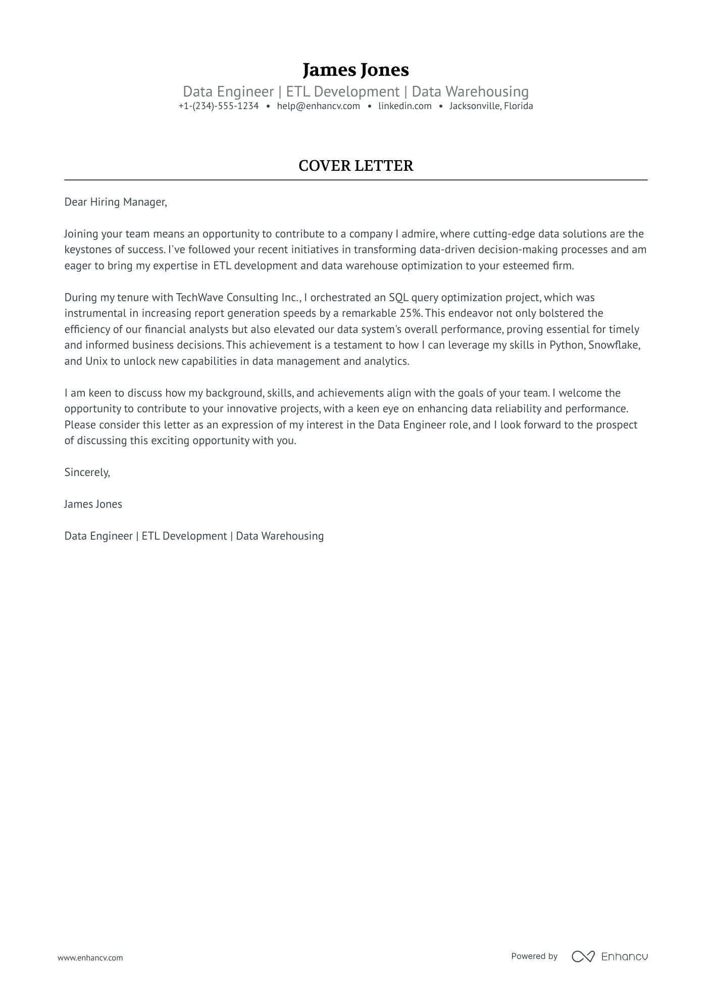Snowflake Developer Resume Example