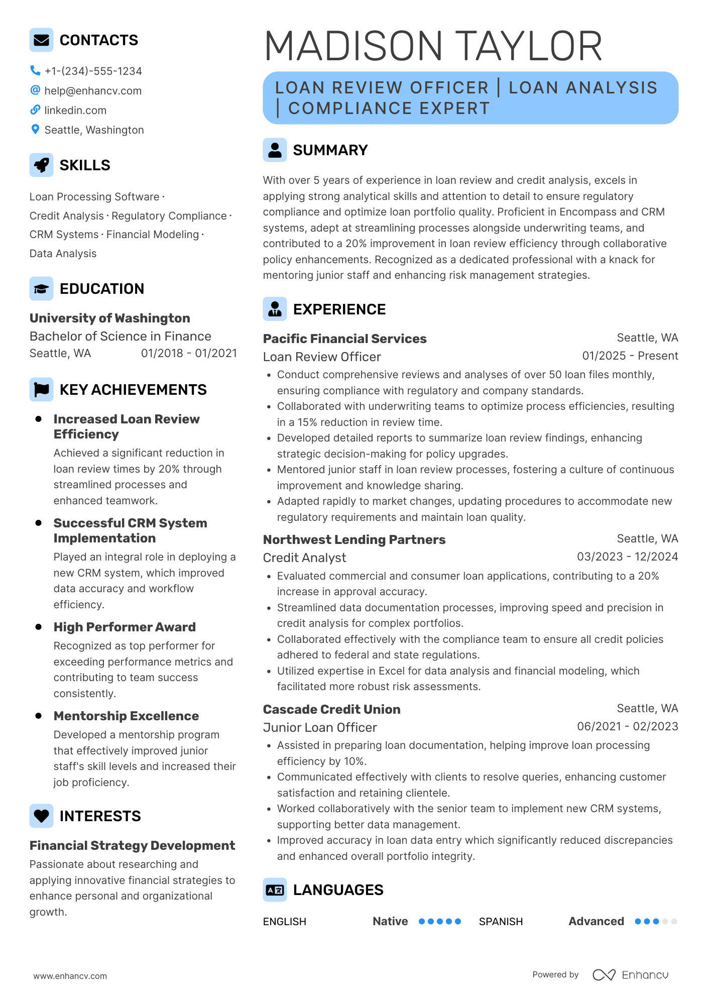 Loan Review Officer Resume Example