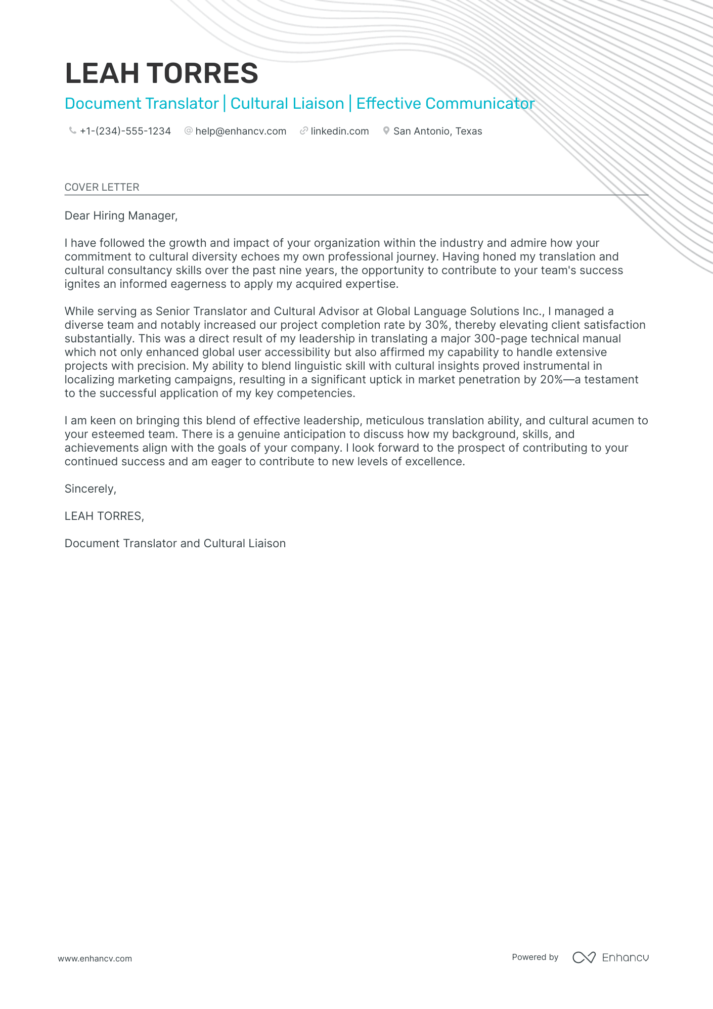 Spanish Translator Resume Example
