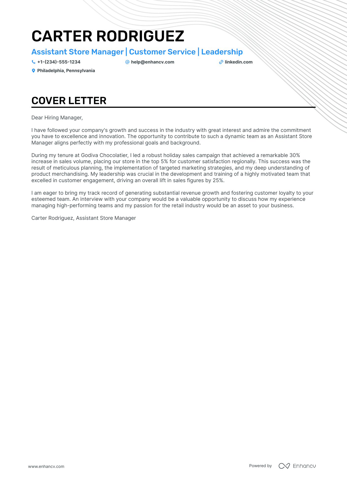 Deputy Manager Resume Example