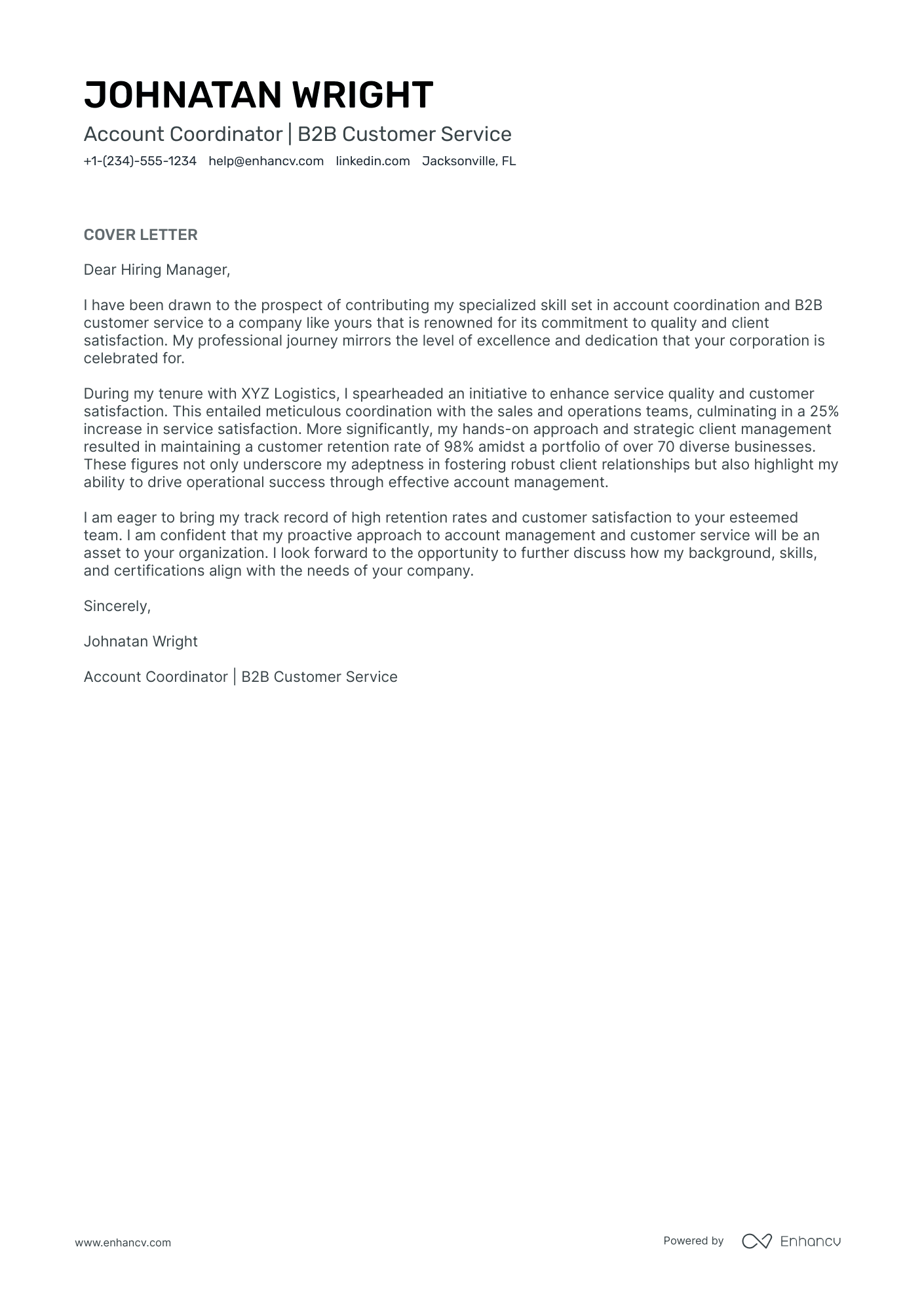 Account Coordinator Resume Example