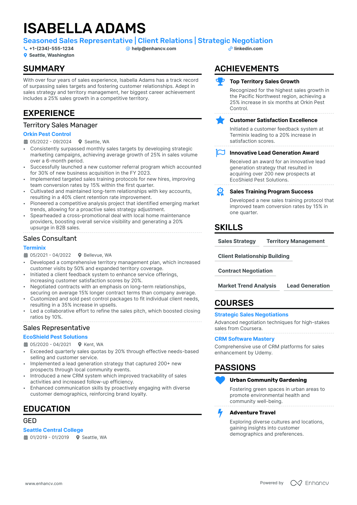 Door To Door Sales Resume Example