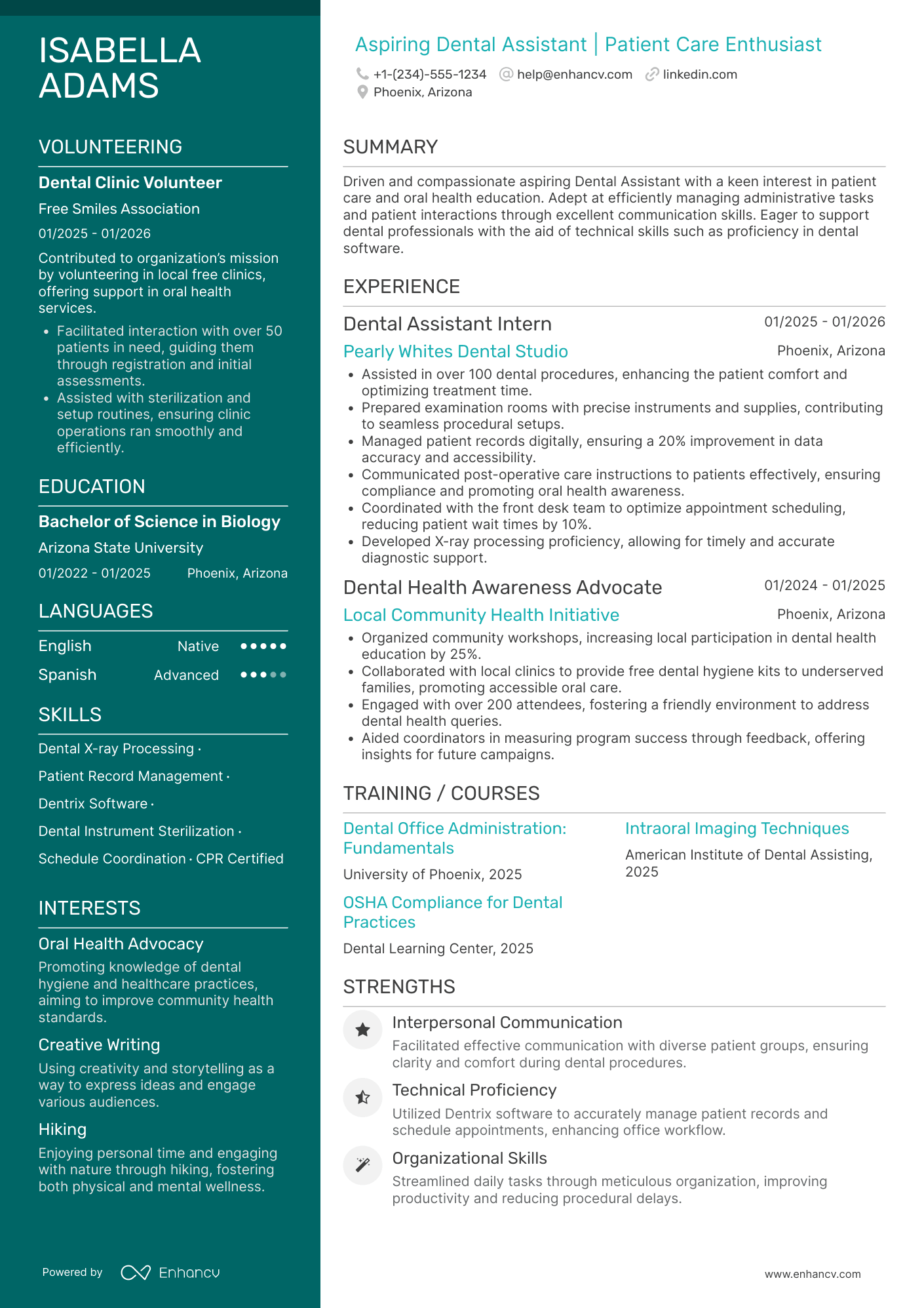 Entry Level Dental Assistant Resume Example