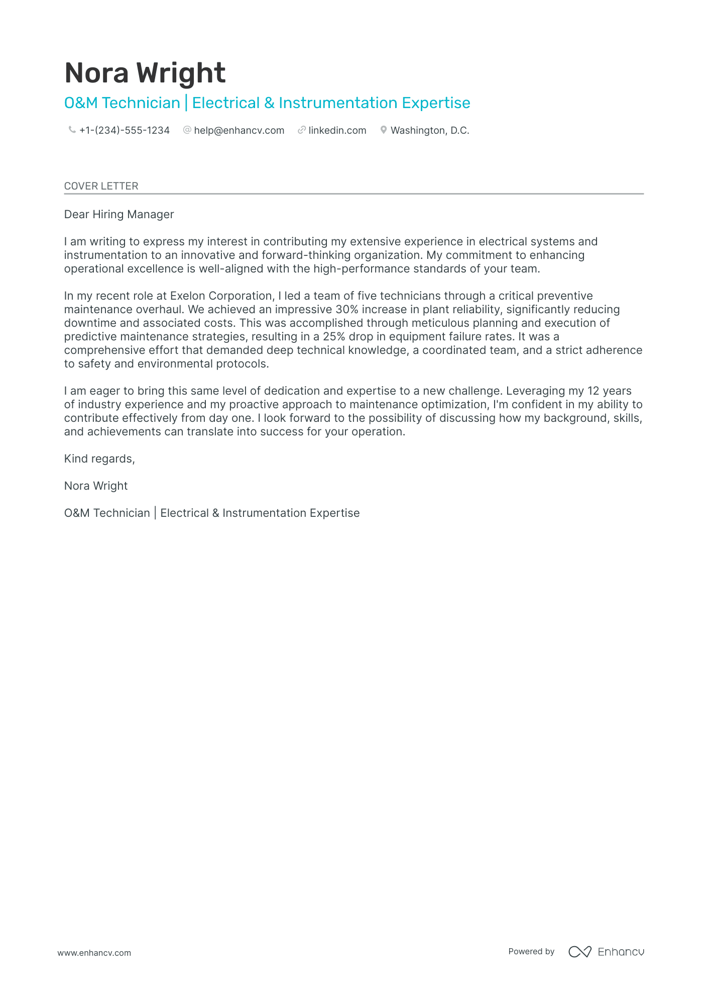 Maintenance Technician Resume Example