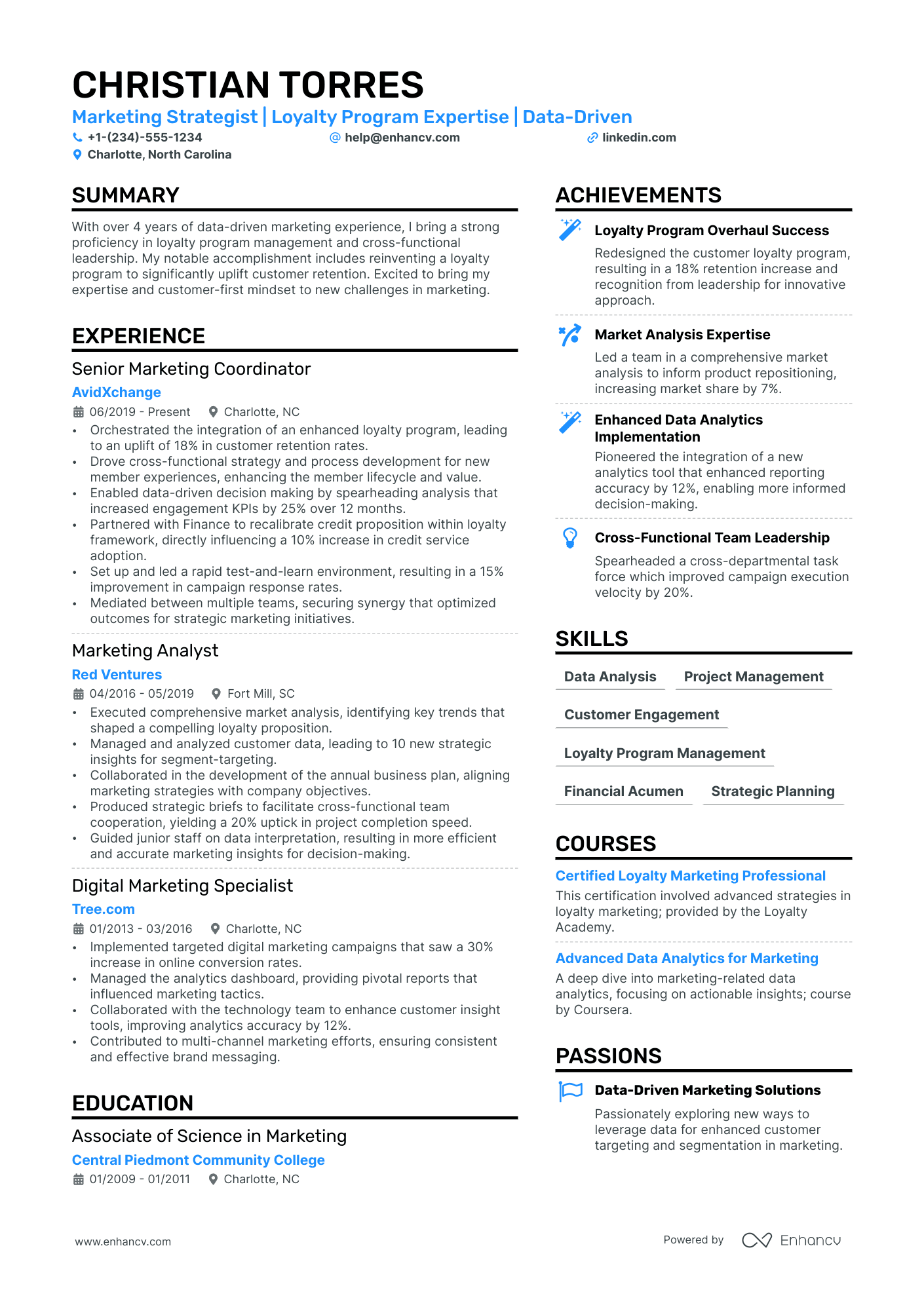 Assistant Marketing Manager Resume Example
