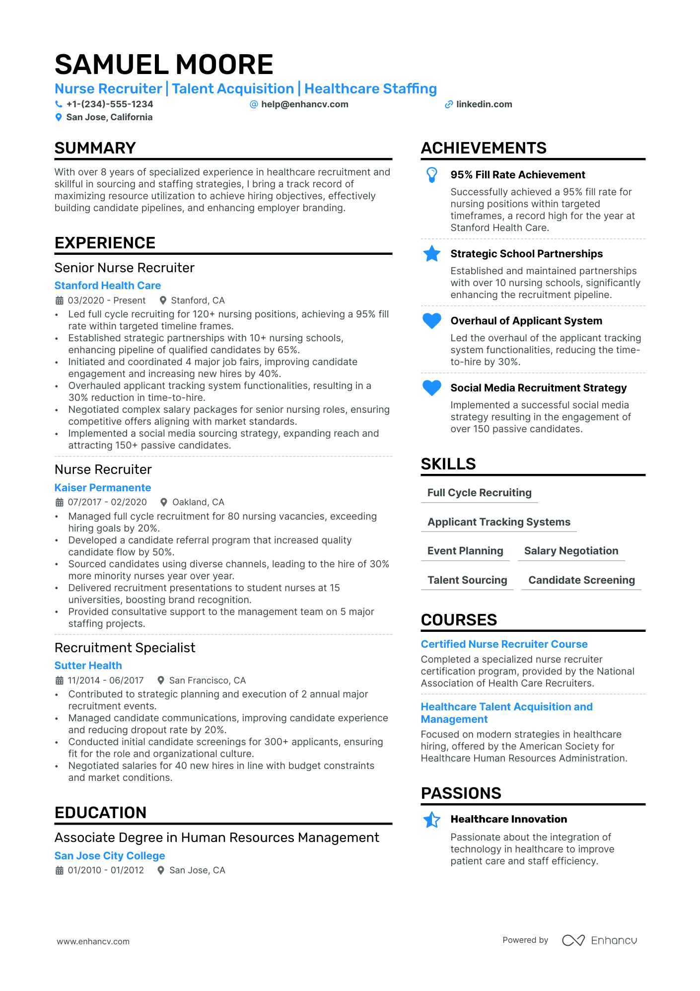 Nurse Recruiter Resume Example