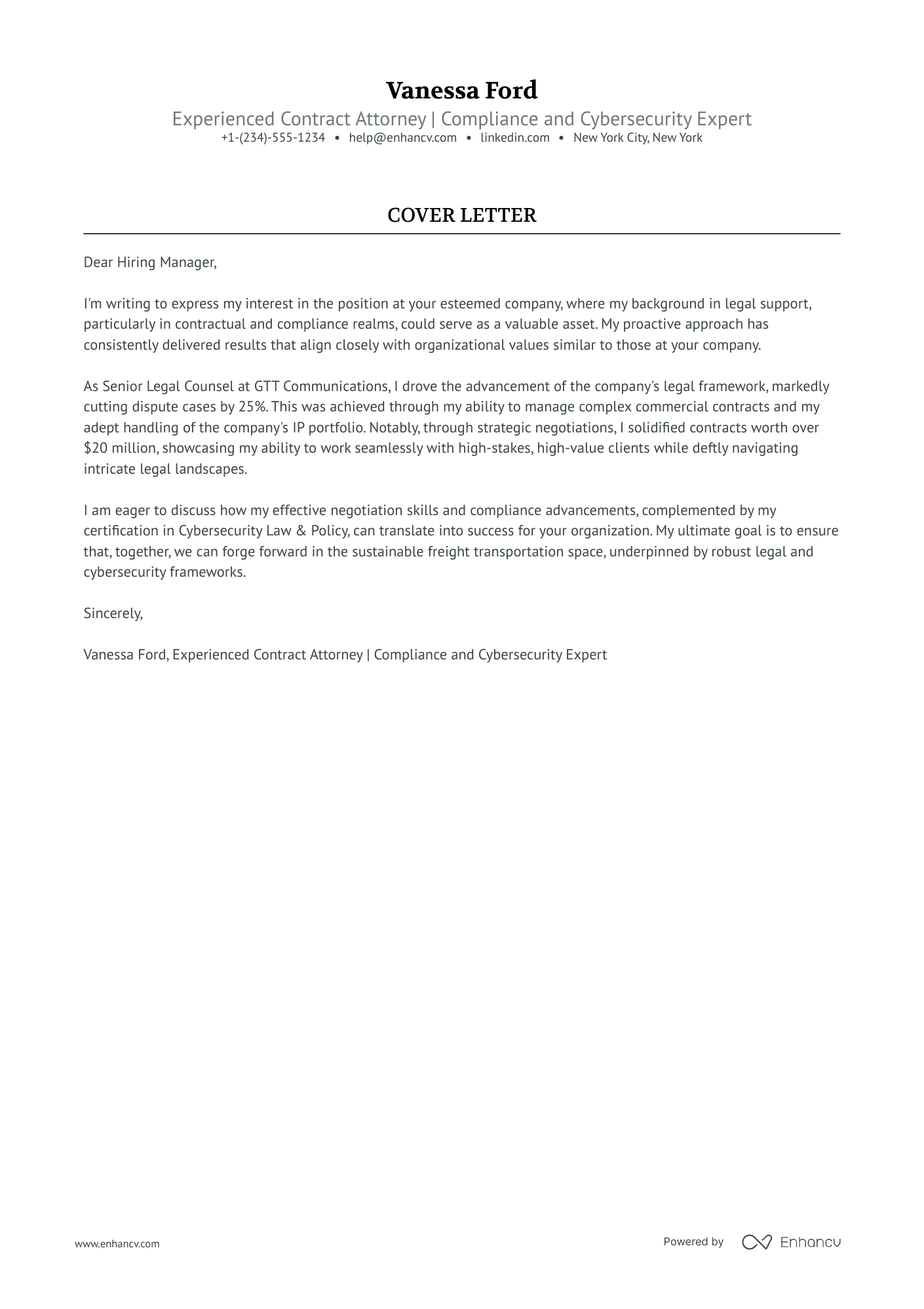 Contract Attorney Resume Example