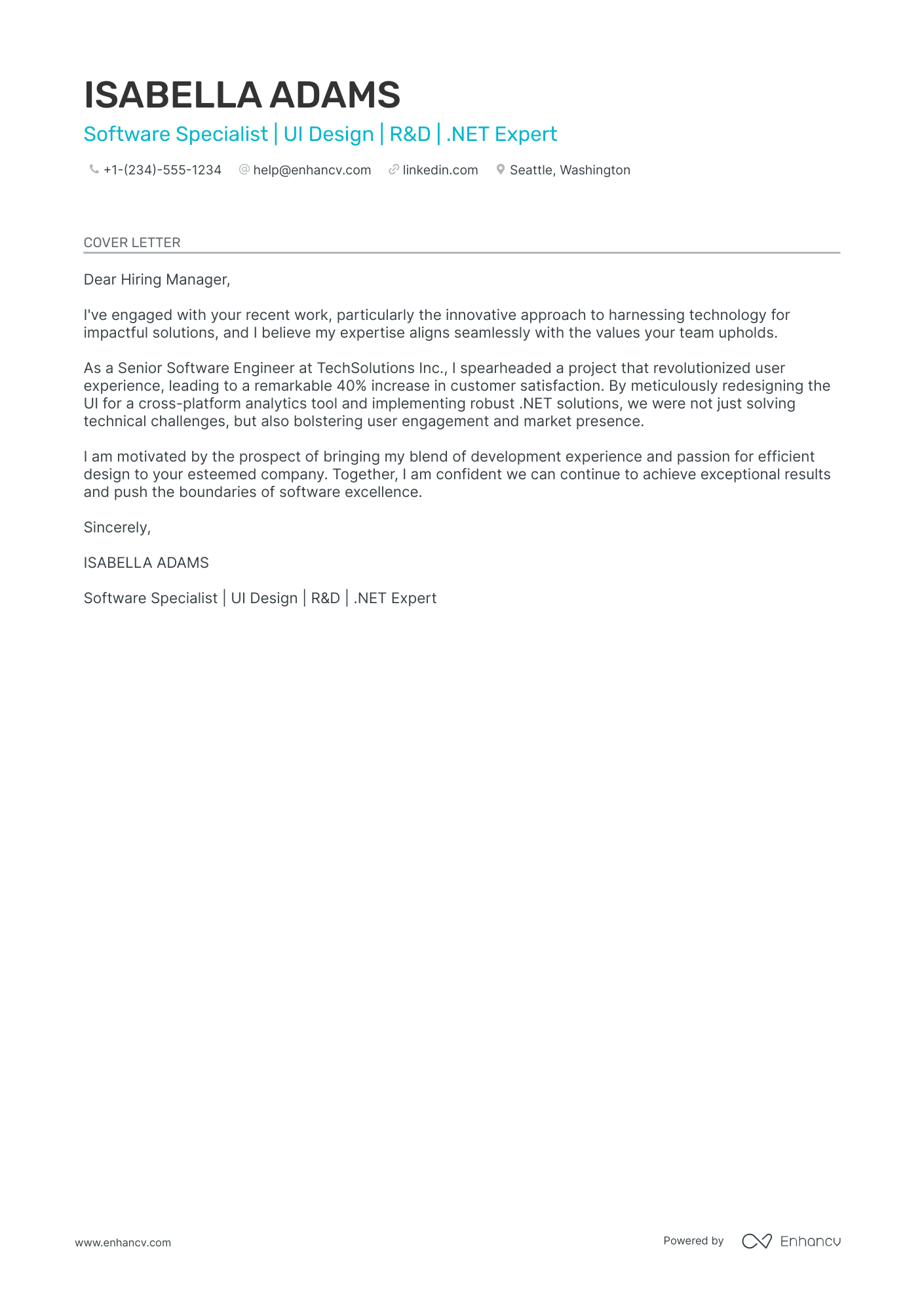 Software Specialist Resume Example