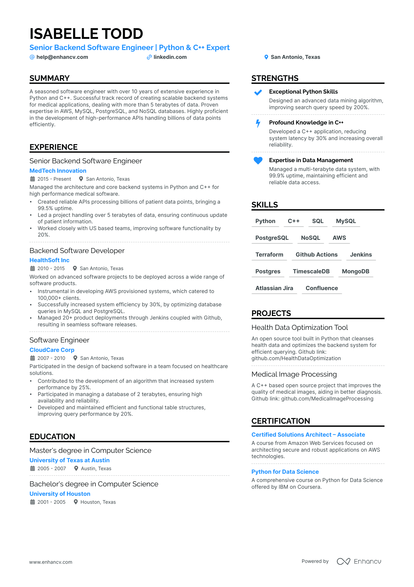 Cybersecurity Engineer Resume Example