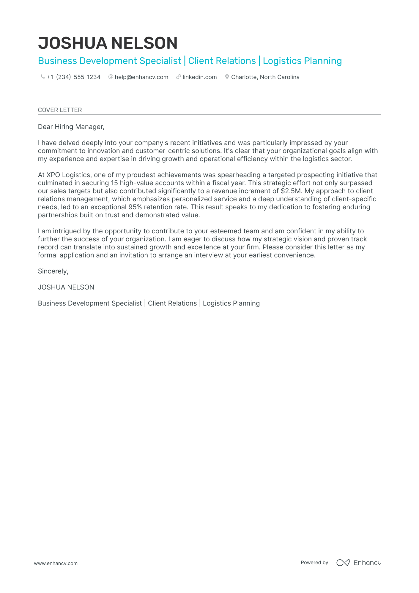 Logistics Account Manager Resume Example