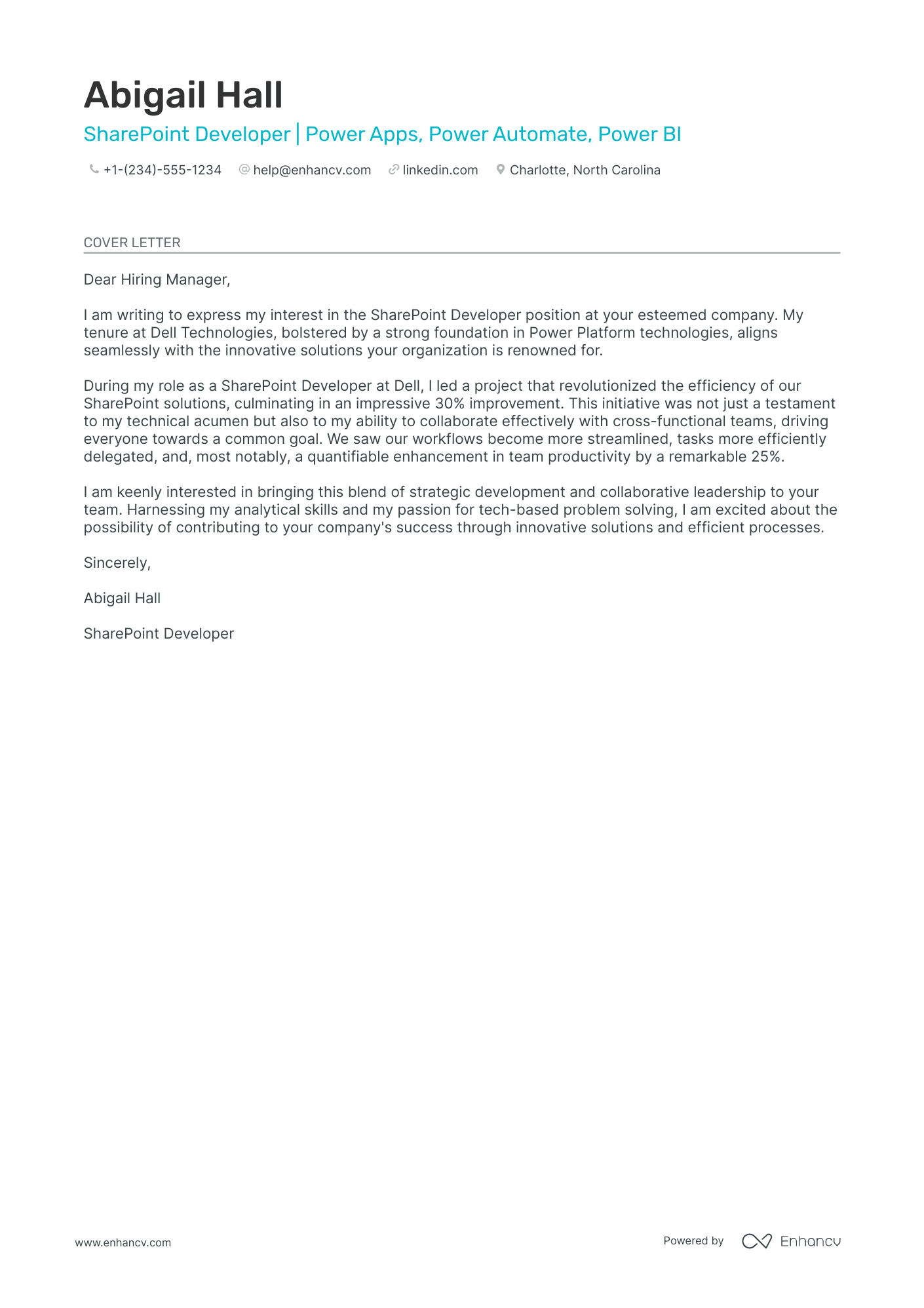 Sharepoint Admin and Developer Resume Example