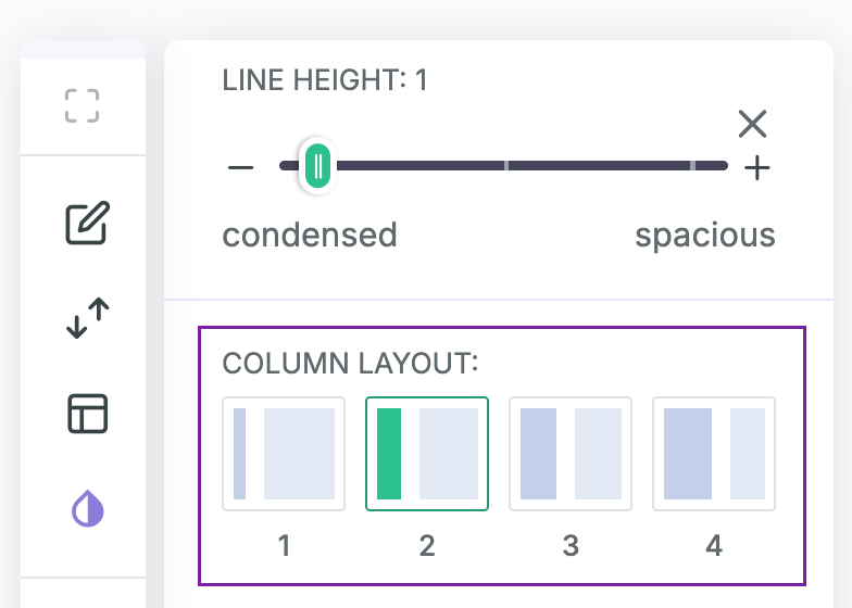 Enhancv's resume builder with the different types of layout available shown.