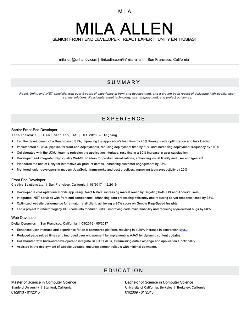 IT resume template