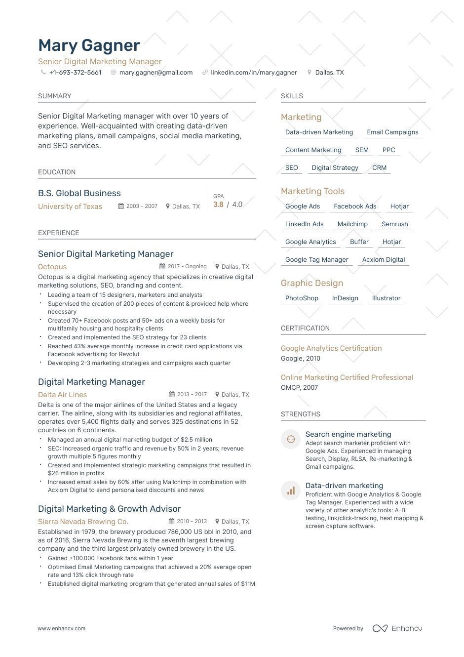 marketing resume with no experience