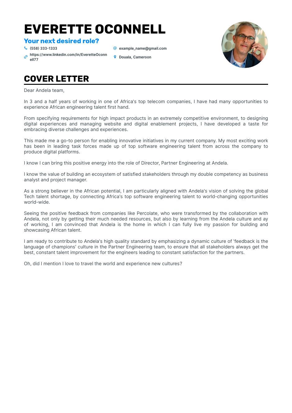 director of engineering cover letter examples