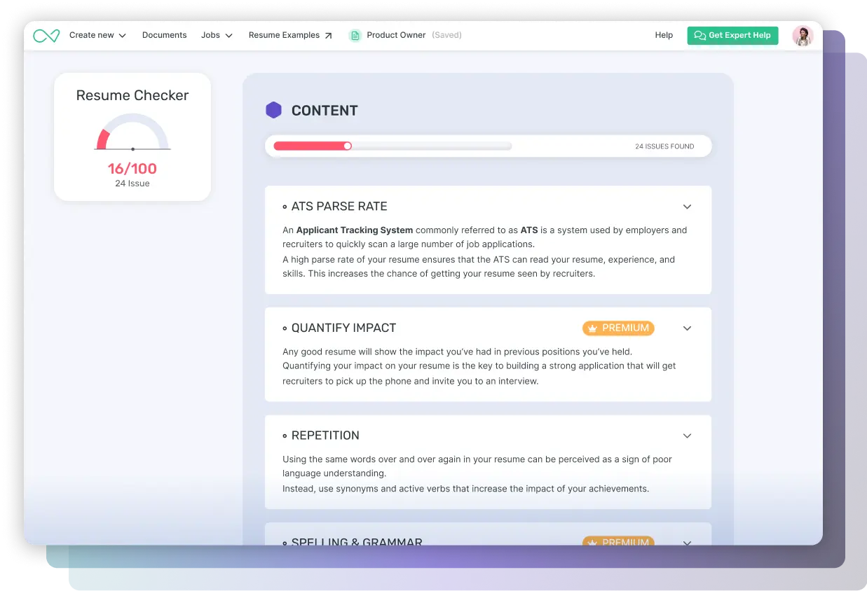 The most powerful resume checker on the market