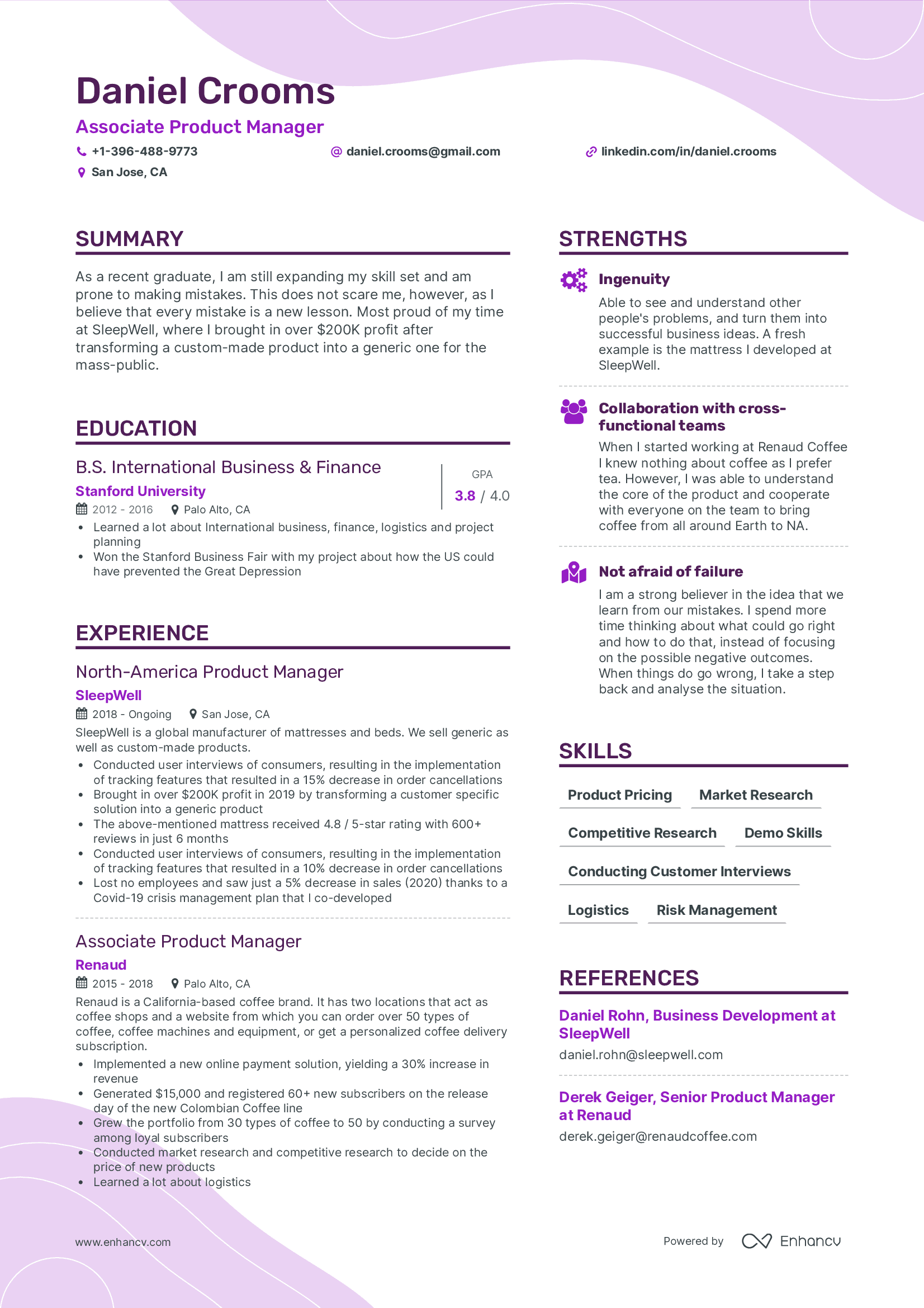 Associate Product Manager resume