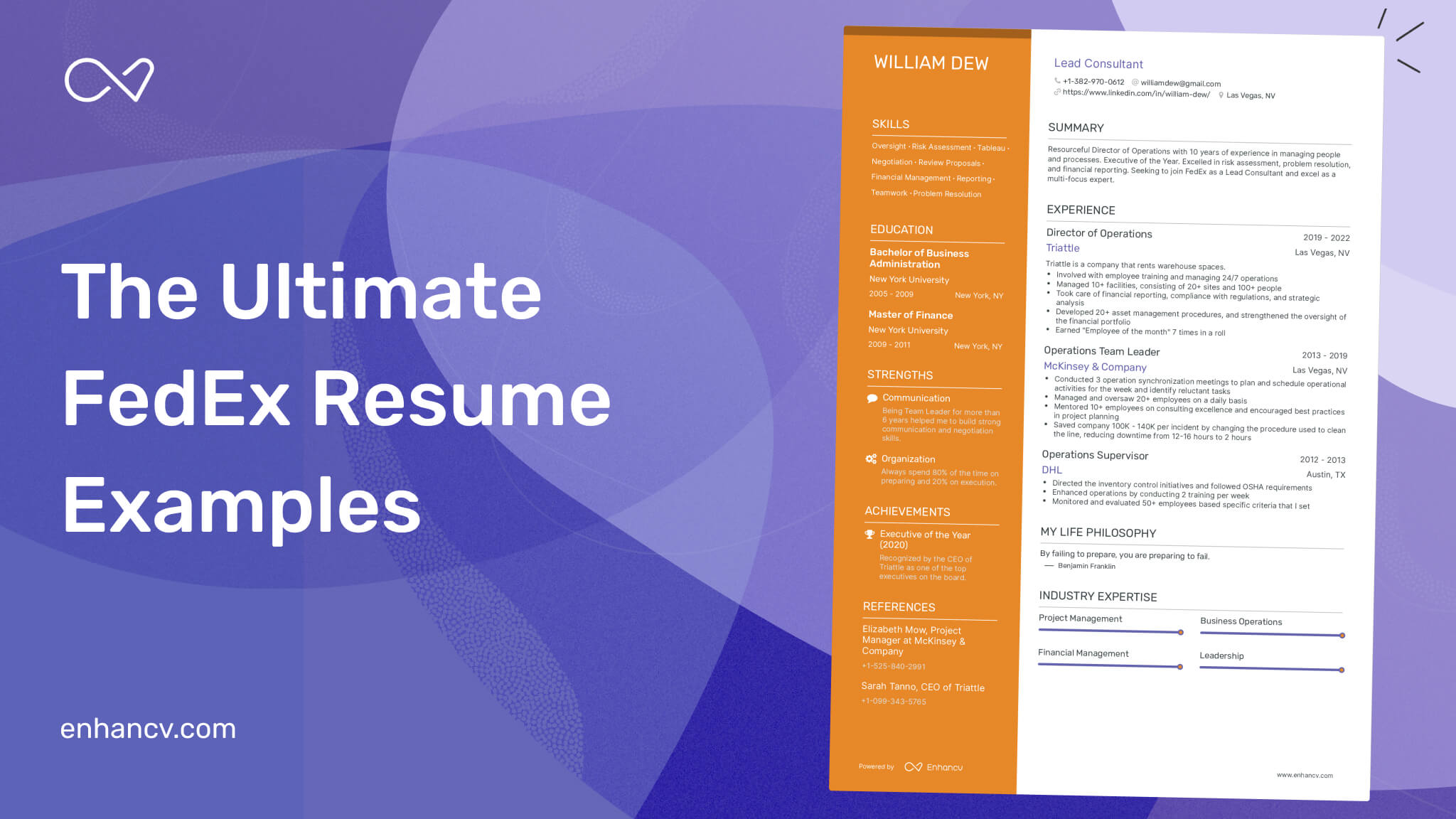 The Ultimate FedEx Resume Guide with Sample Resume Design on Purple Background