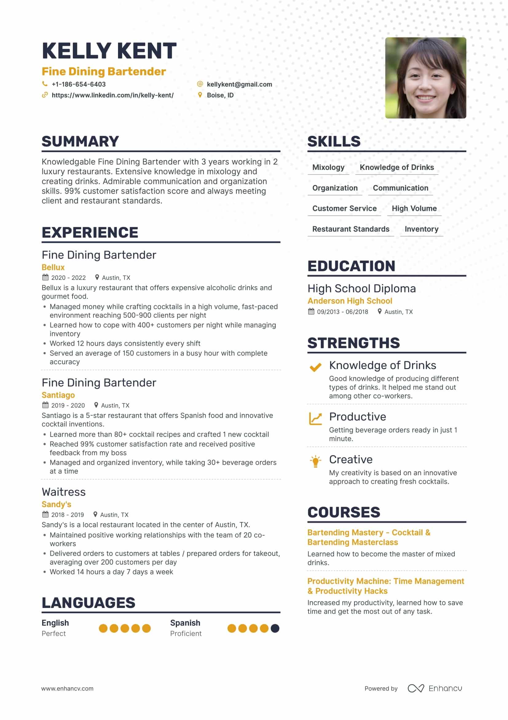 The Ultimate 2023 Guide for Writing a Persuasive Bartender Resume ...