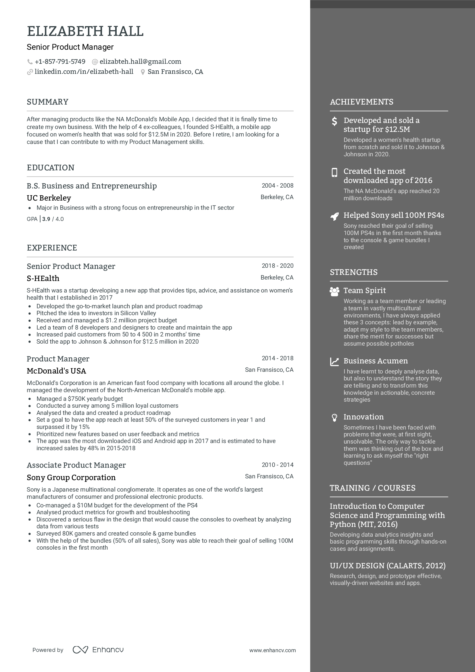 product development manager resume examples