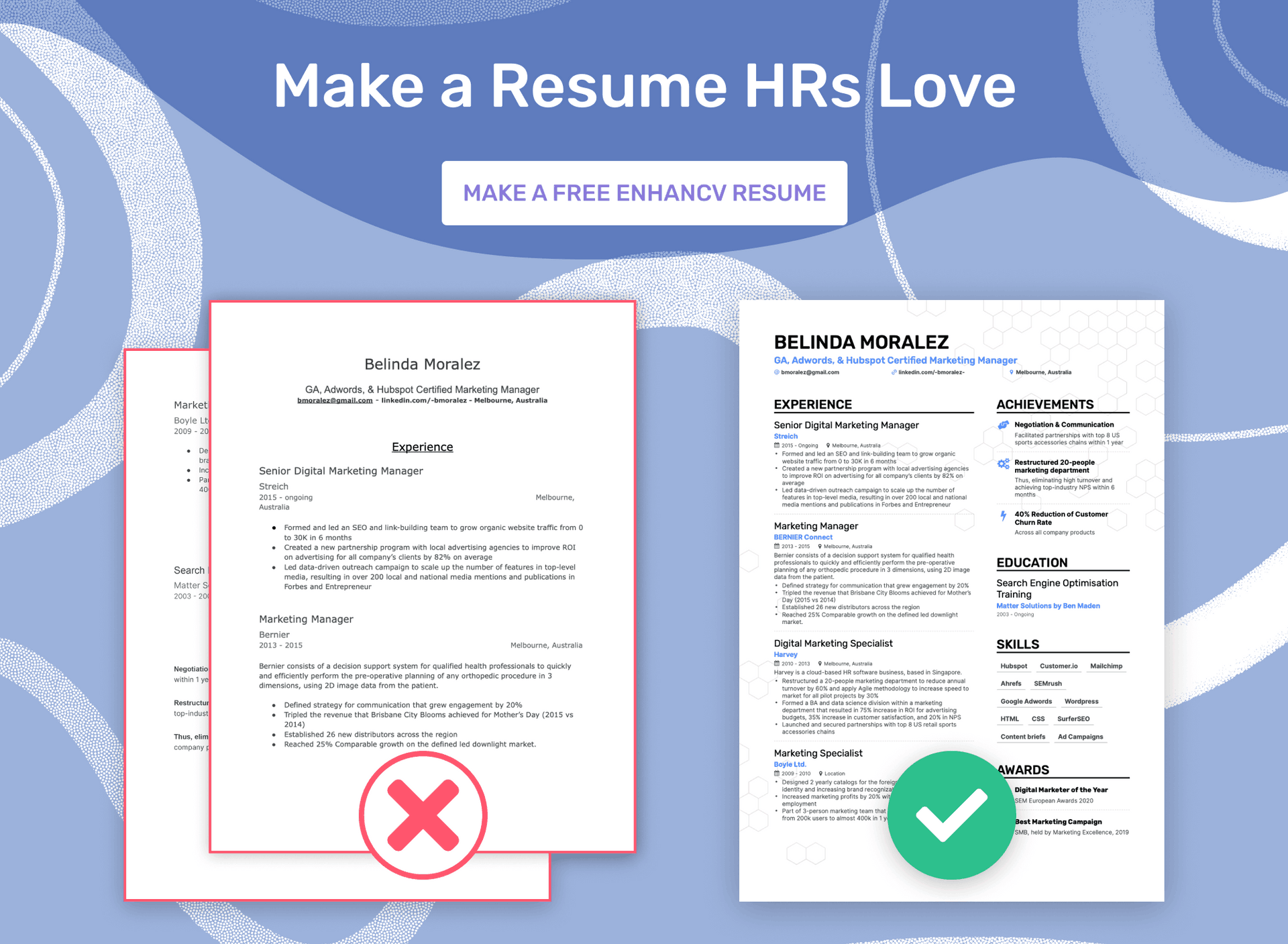 format of resume for international