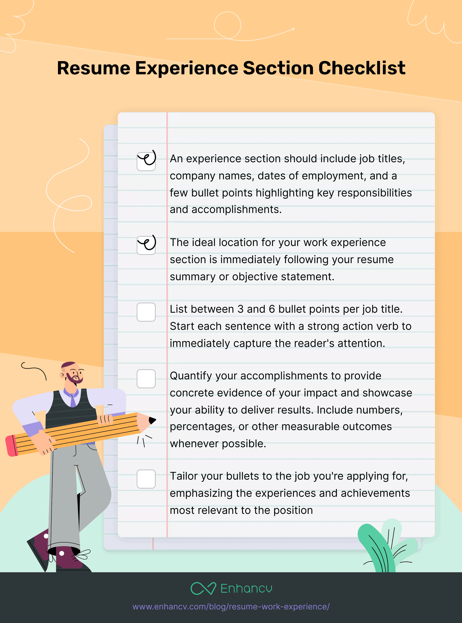 how to write a resume for experience