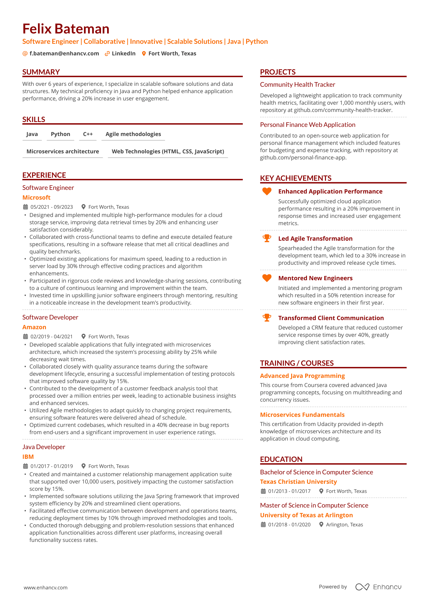 Software Engineer | Collaborative | Innovative | Scalable Solutions | Java | Python resume example