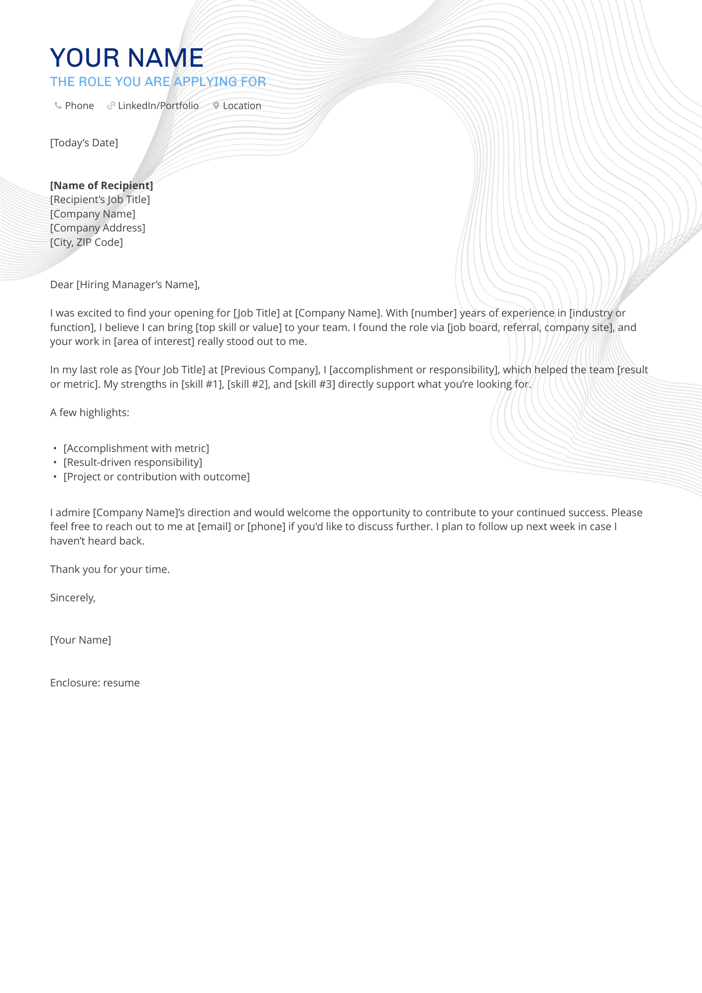 THE ROLE YOU ARE APPLYING FOR resume example