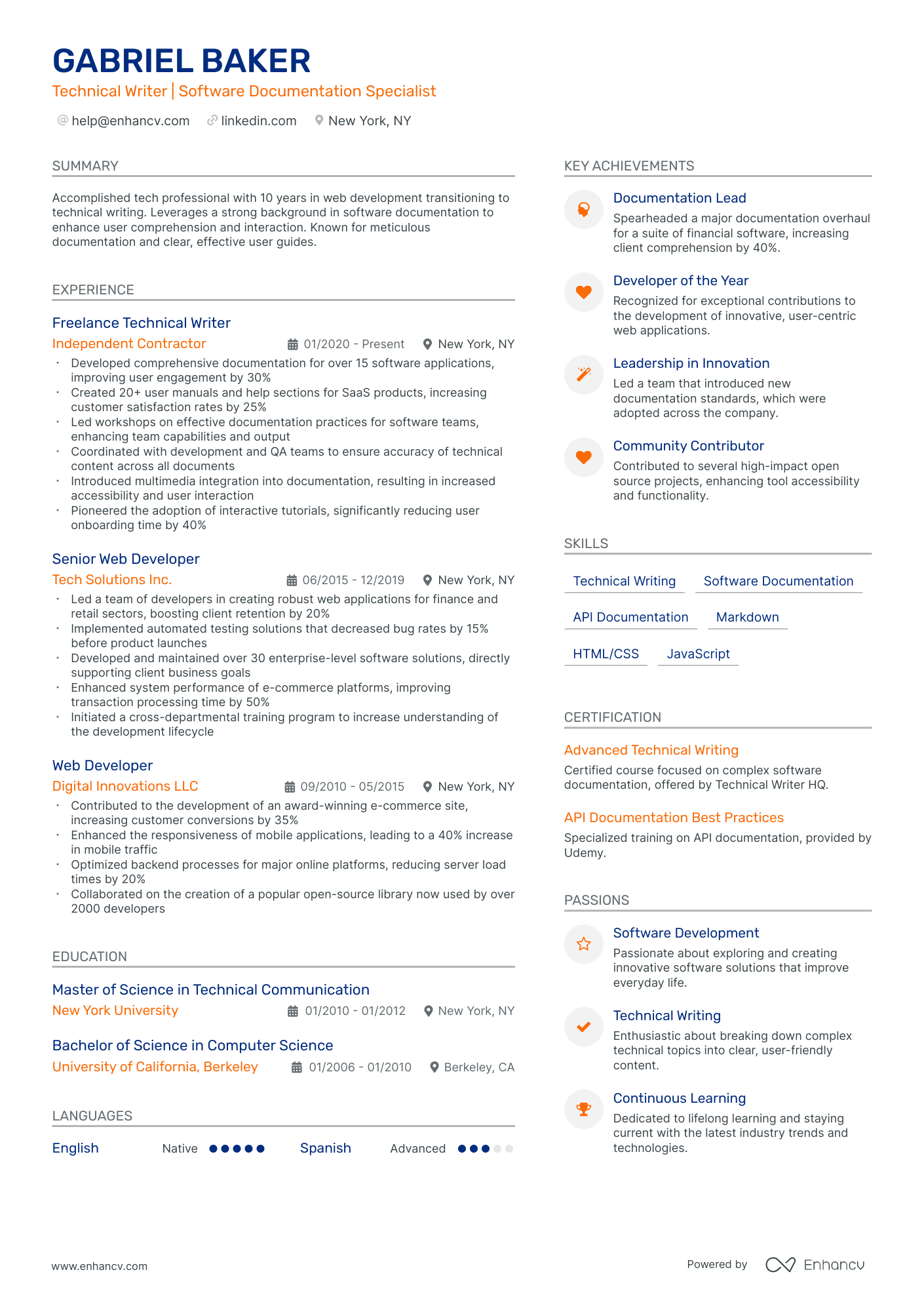 Technical Writer | Software Documentation Specialist resume example