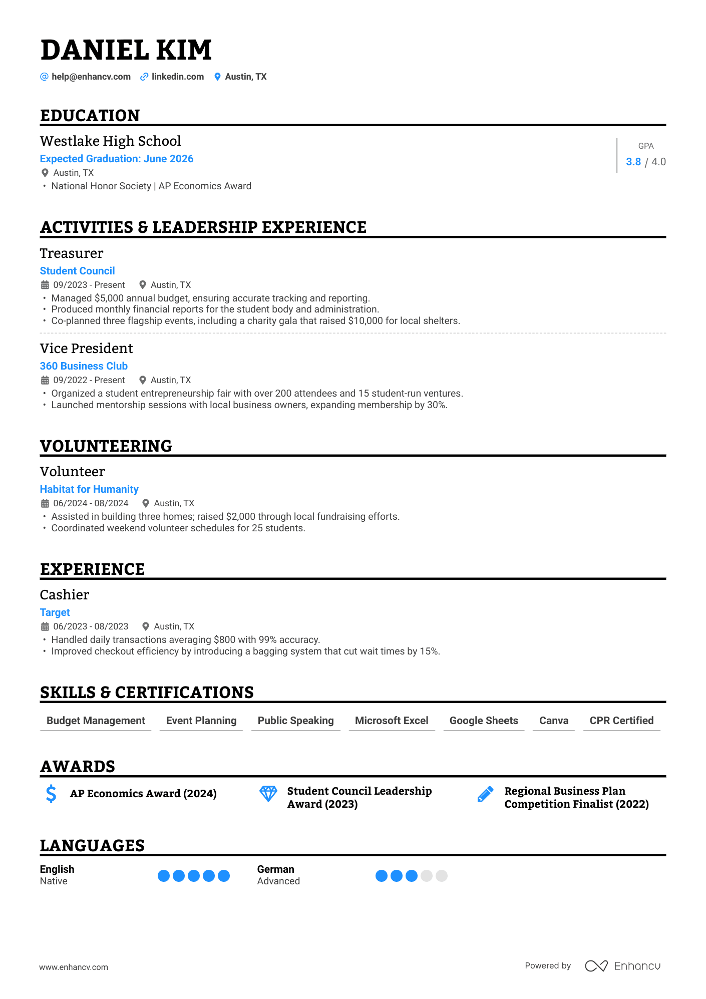 Aspiring Tech Intern | Data Analysis | Project Management resume example