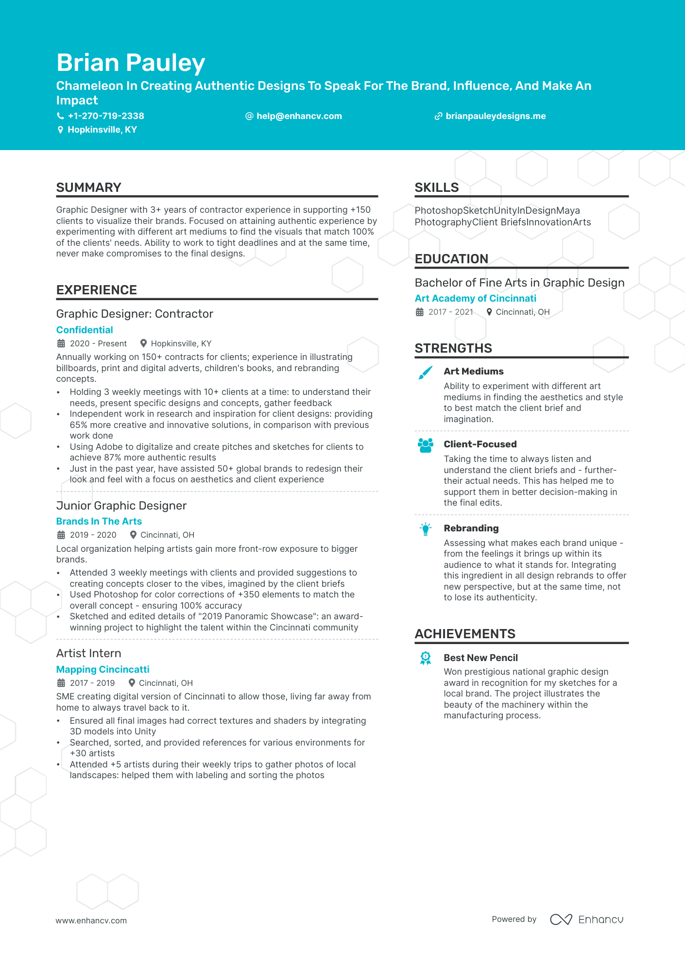 Chameleon In Creating Authentic Designs To Speak For The Brand, Influence, And Make An Impact resume example