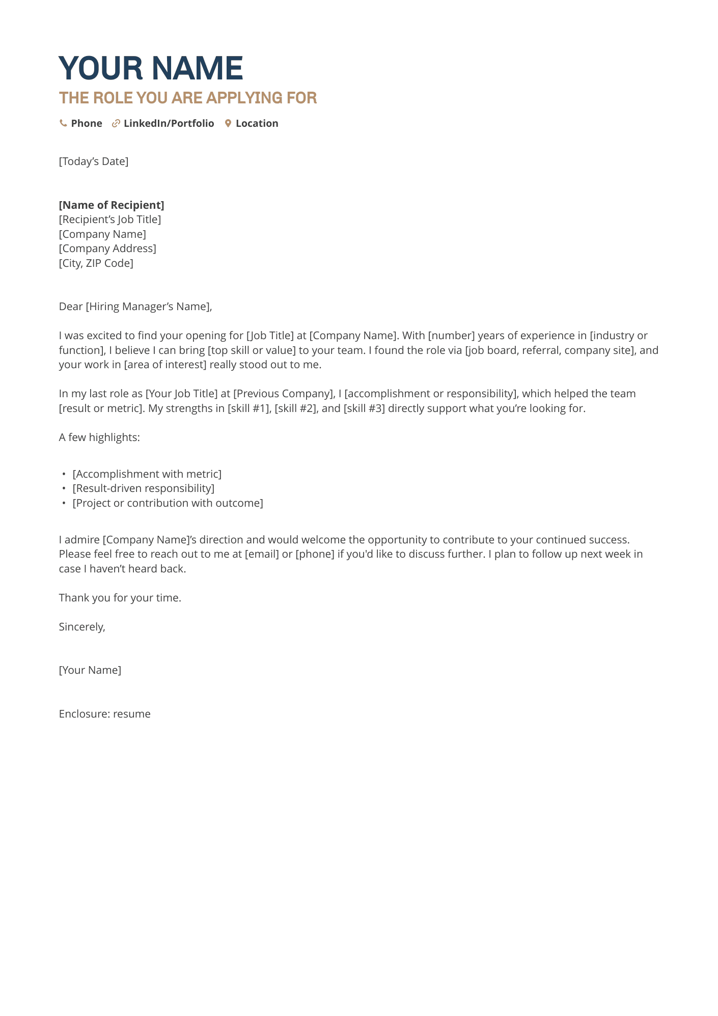THE ROLE YOU ARE APPLYING FOR resume example