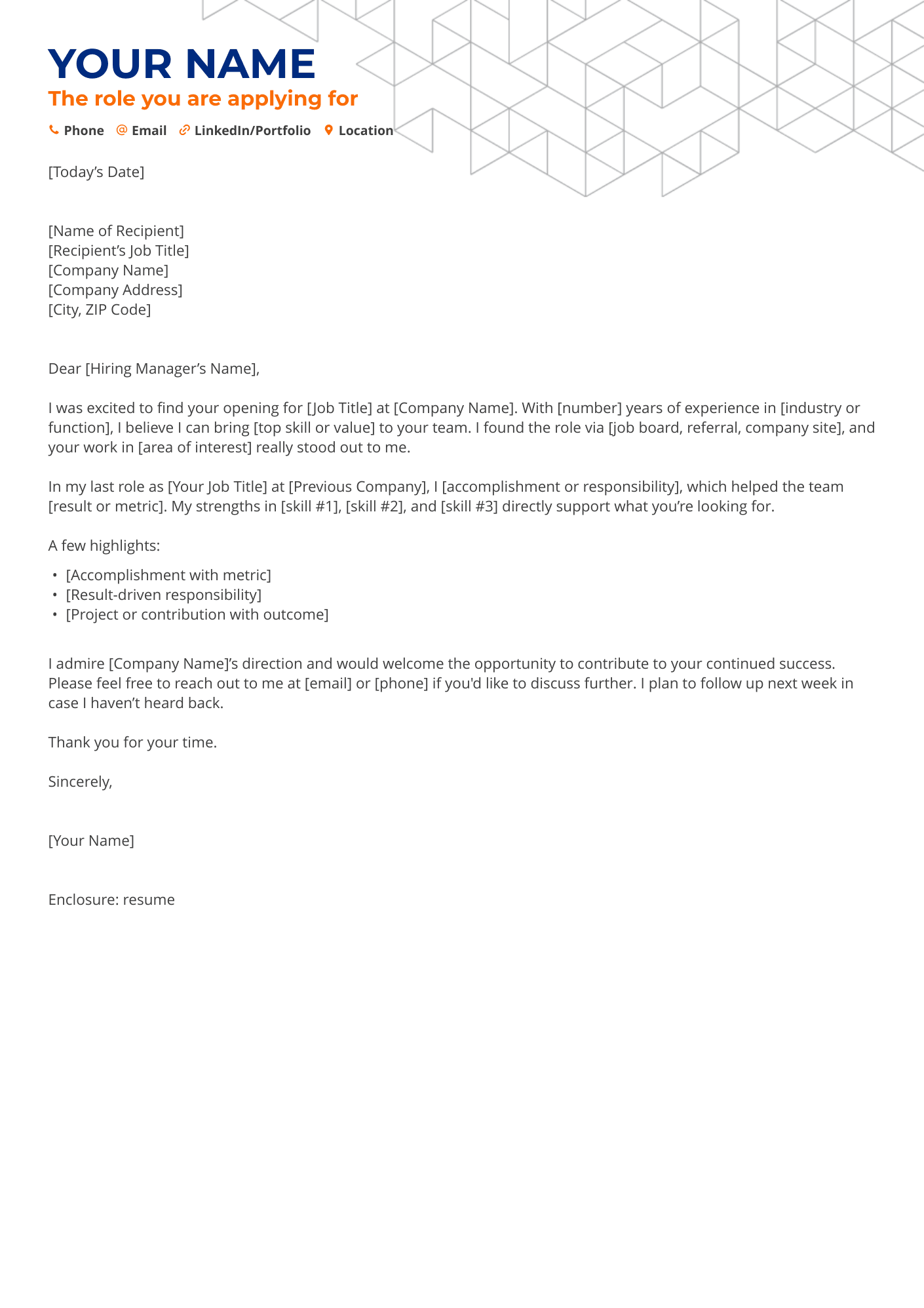 The role you are applying for resume example