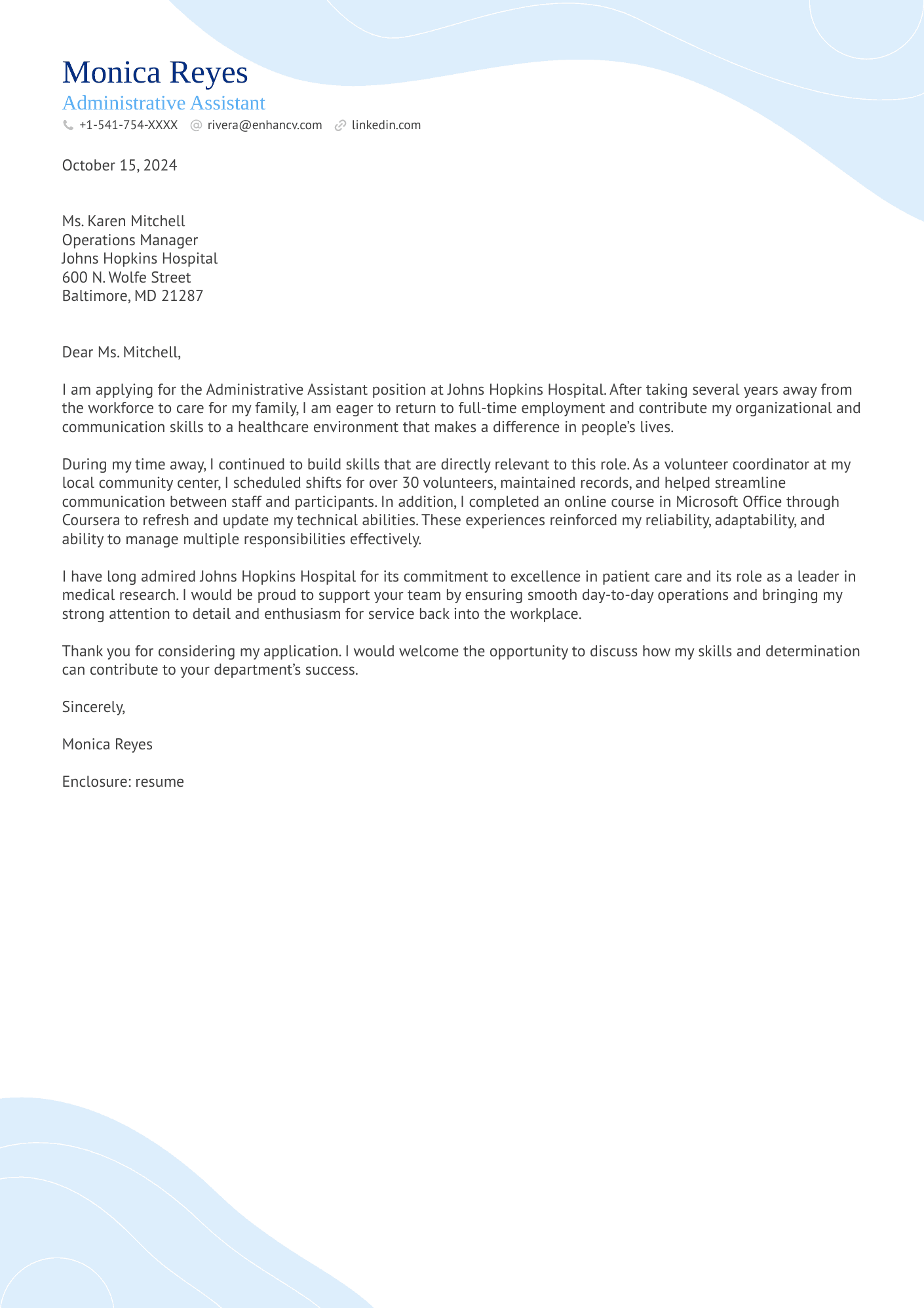 Administrative Assistant resume example