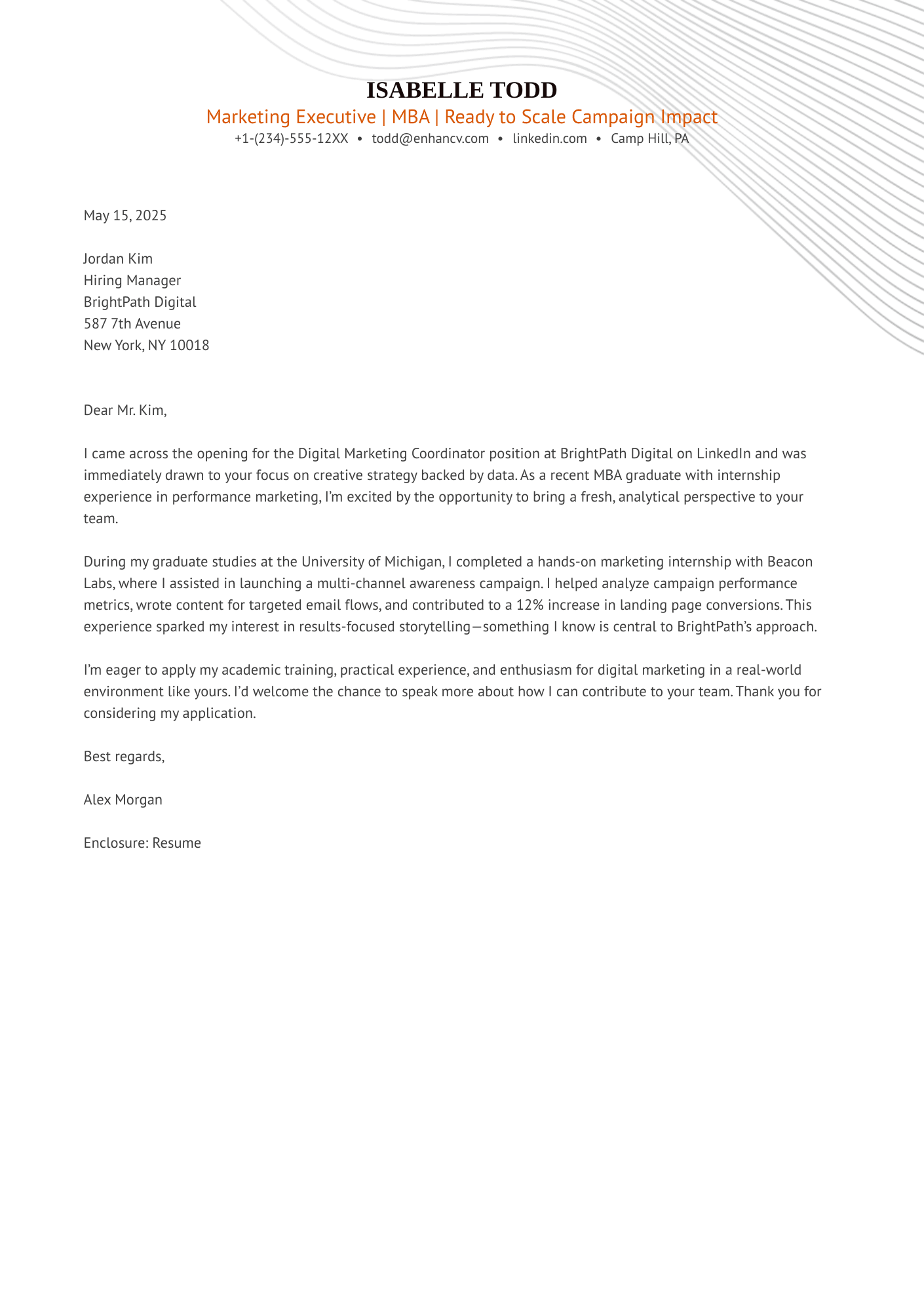 Marketing Executive | MBA | Ready to Scale Campaign Impact resume example