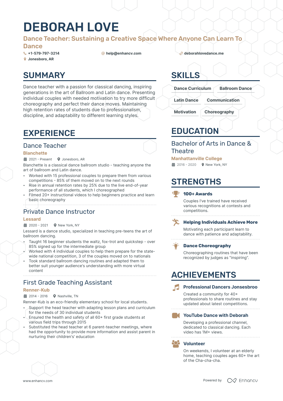 Dance Teacher: Sustaining a Creative Space Where Anyone Can Learn To Dance resume example