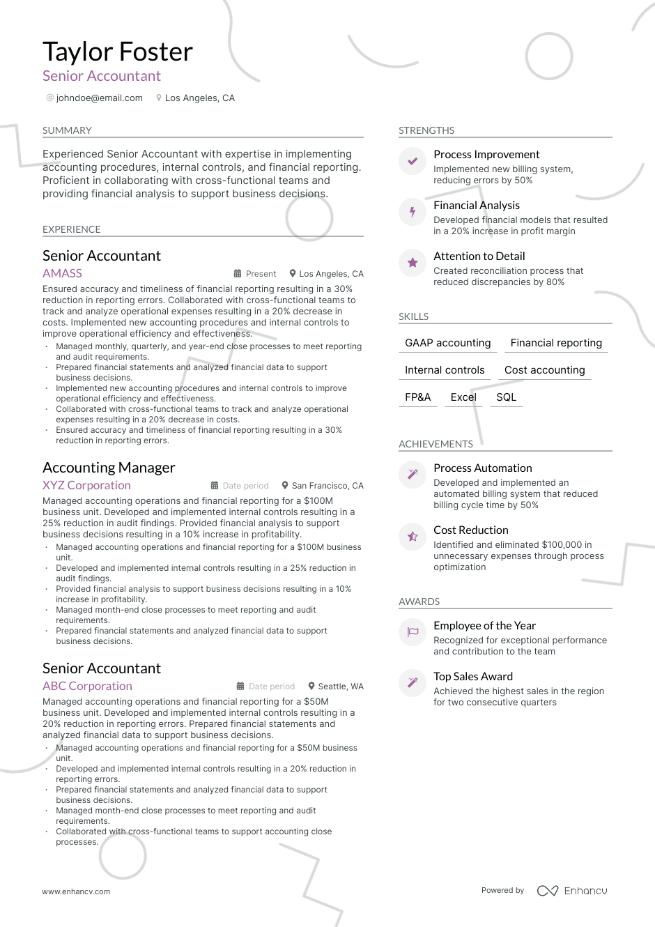 Functional accountant resume example