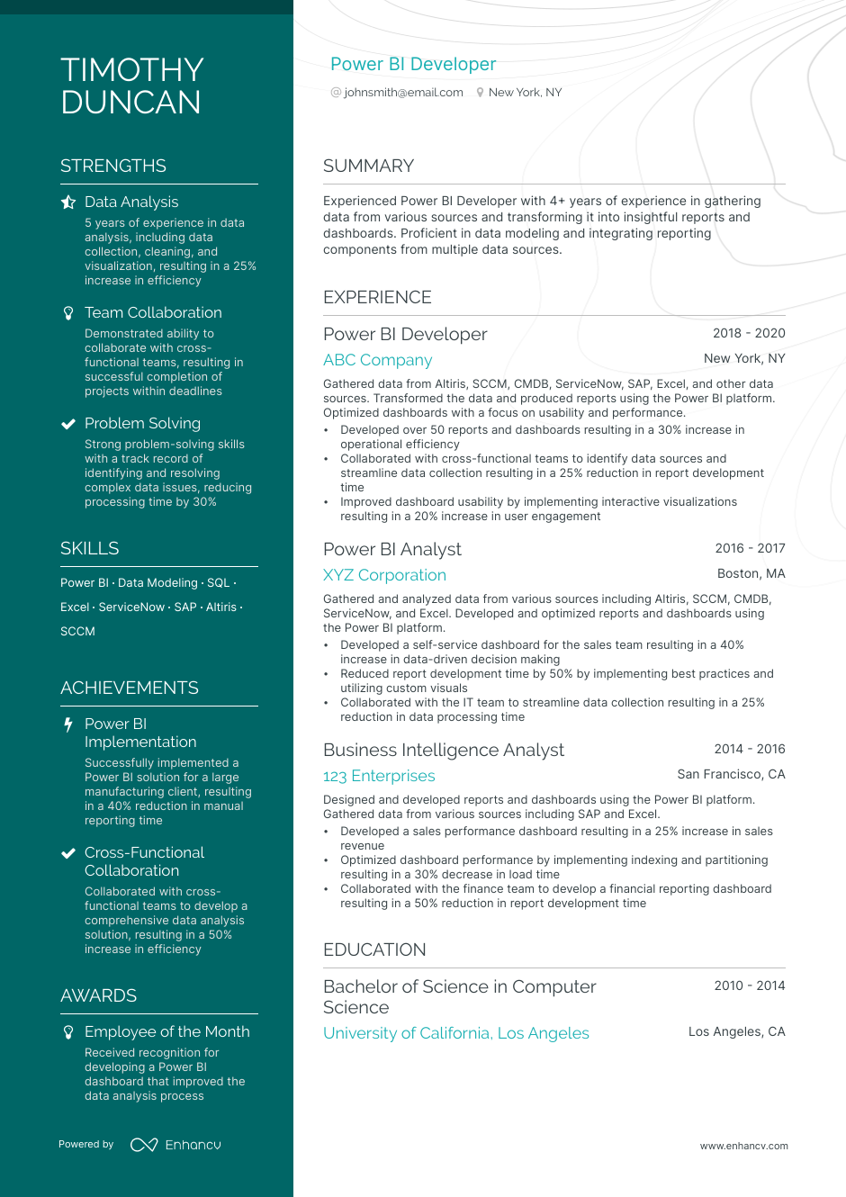 6 Power BI developer Resume Examples & Guide for 2023