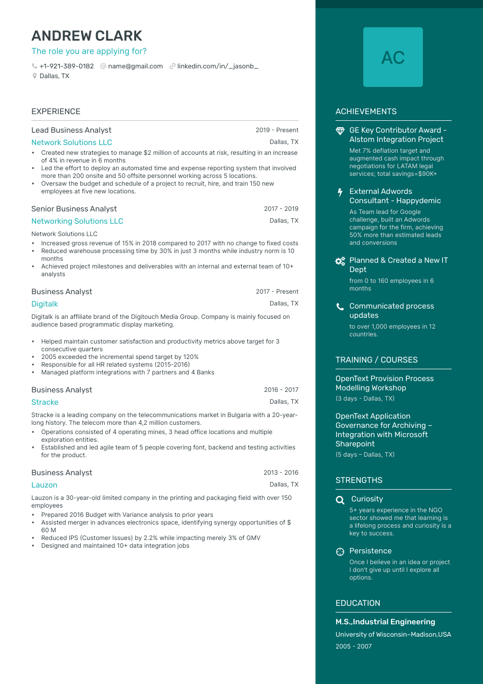 resume example