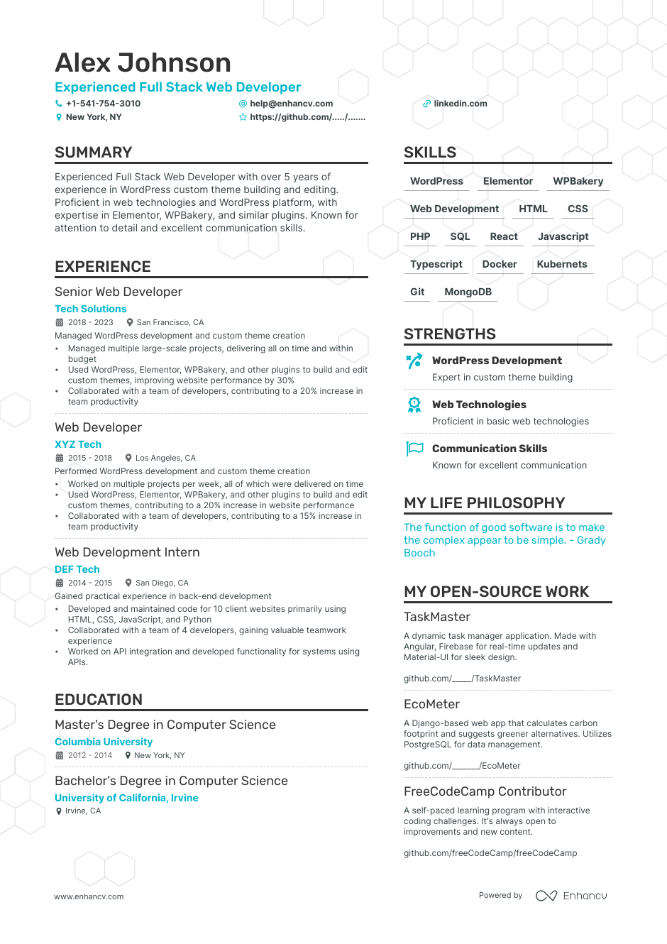 24 Web Developer Resume Examples & Guide For 2023