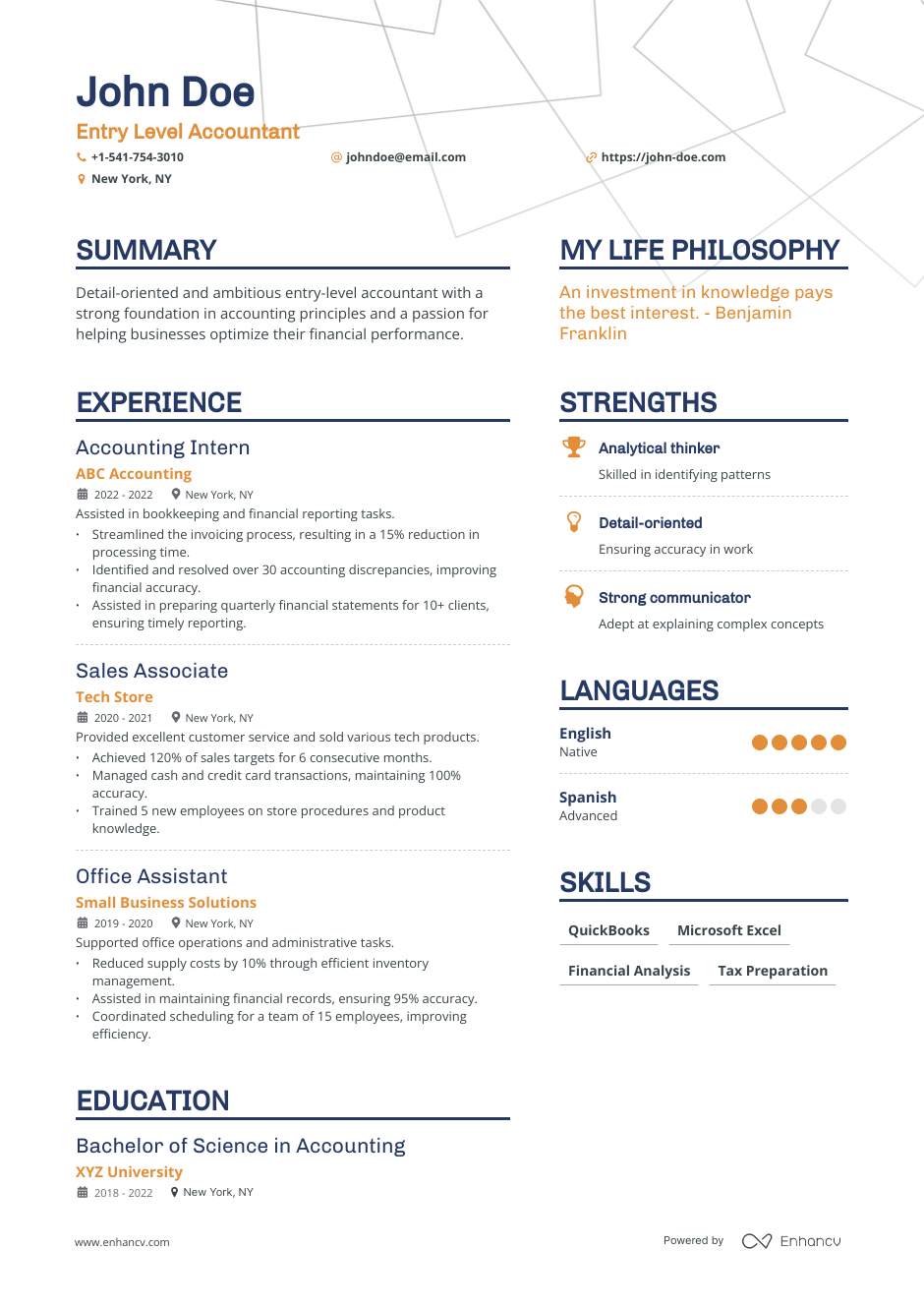 accountant resume entry level