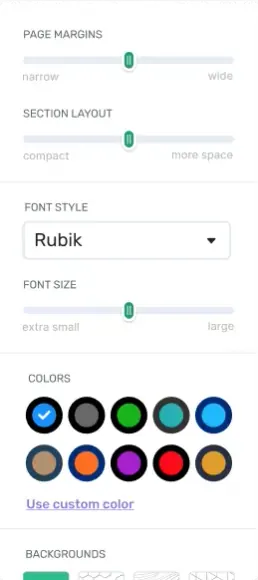 Resume Builder Color Picker