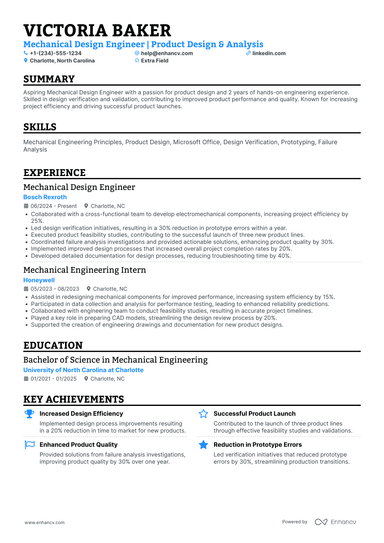 6 Mechanical Design Engineer Resume Examples & Guide for 2025