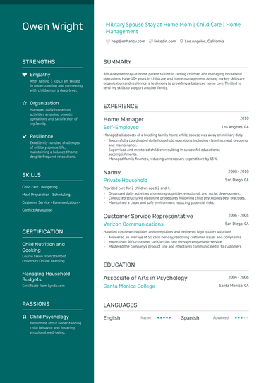 9 Stay-at-Home Mom Resume Examples & Guide for 2025