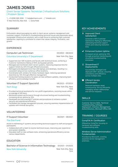 20 Desktop Support Resume Examples & Guide for 2025
