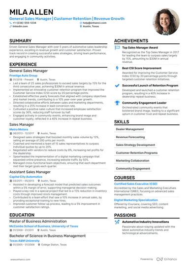 23 Sales Manager Resume Examples & Guide for 2024